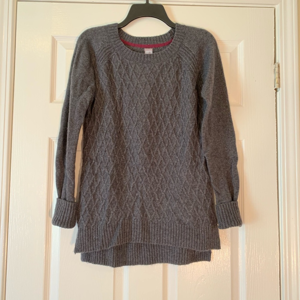 warm comfy sweater gray woven look long JCpenny - Picture 2 of 8